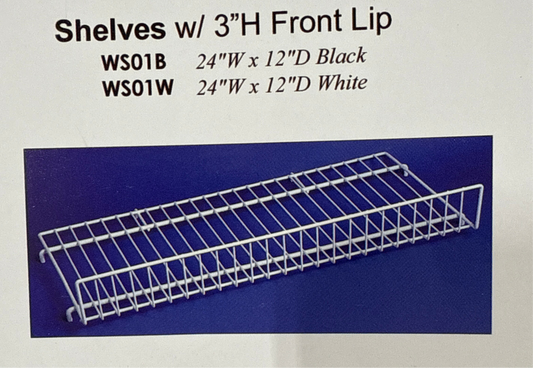 Shelves w/ 3”H Front Lip