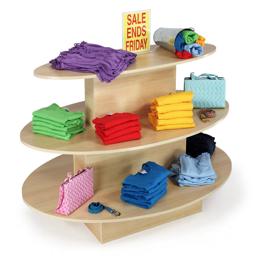 3 TIER DISPLAY TABLE – OVAL SHAPE