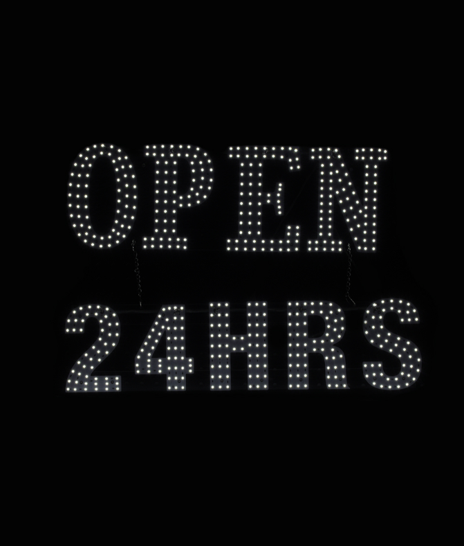 Led Business Sign – Open 24 Hrs